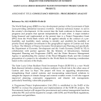 Government of Saint Lucia: Saint Lucia Urban Resilient Flood Investment Project (Surf-In Project) - Procurement Analyst 